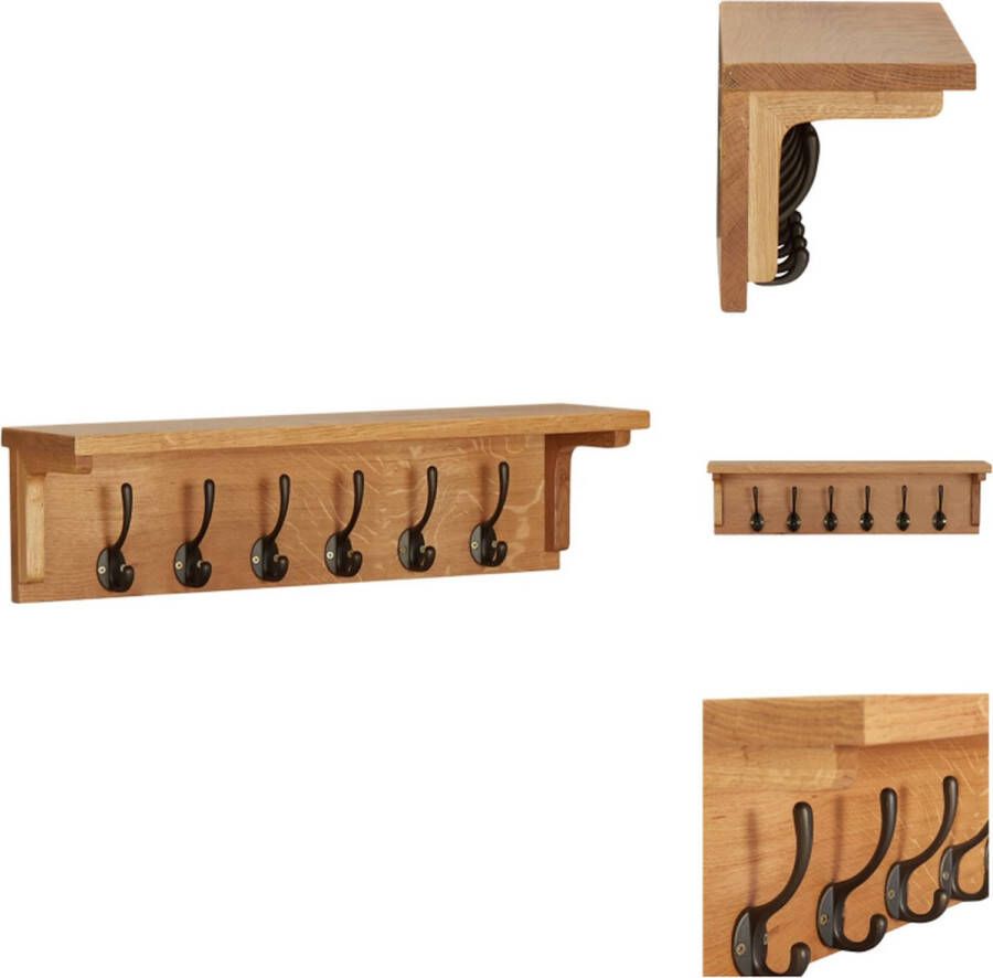 VidaXL Kapstok Kapstokken Kap Stok Kap Stokken Kapstok 60x16x16 cm massief eikenhout - Foto 2