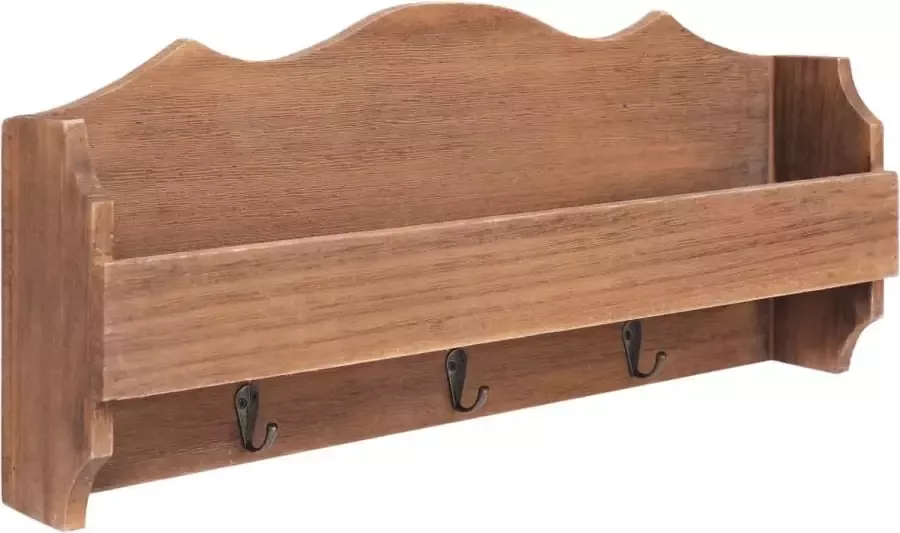 VidaXL Kapstok voor wandmontage bruin 50x10x23 cm hout
