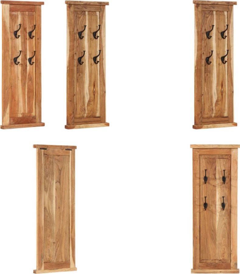 VidaXL Kapstokken 2 st 38x100 cm massief acaciahout Kapstok Kapstokken Kap Stok Kleerhanger - Foto 2