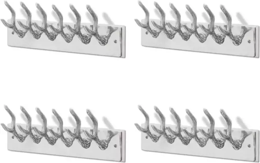 VidaXL -Kapstokken-4-st-aluminium-zilverkleurig