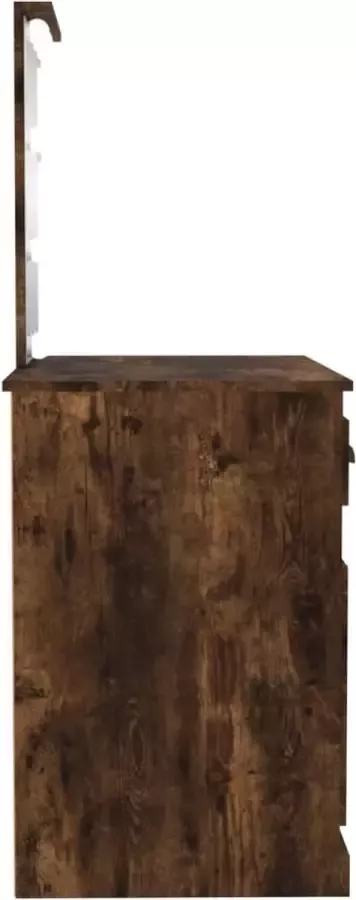 VIDAXL Kaptafel met LED 90x50x132 5 cm bewerkt hout gerookt eikenkleur - Foto 3