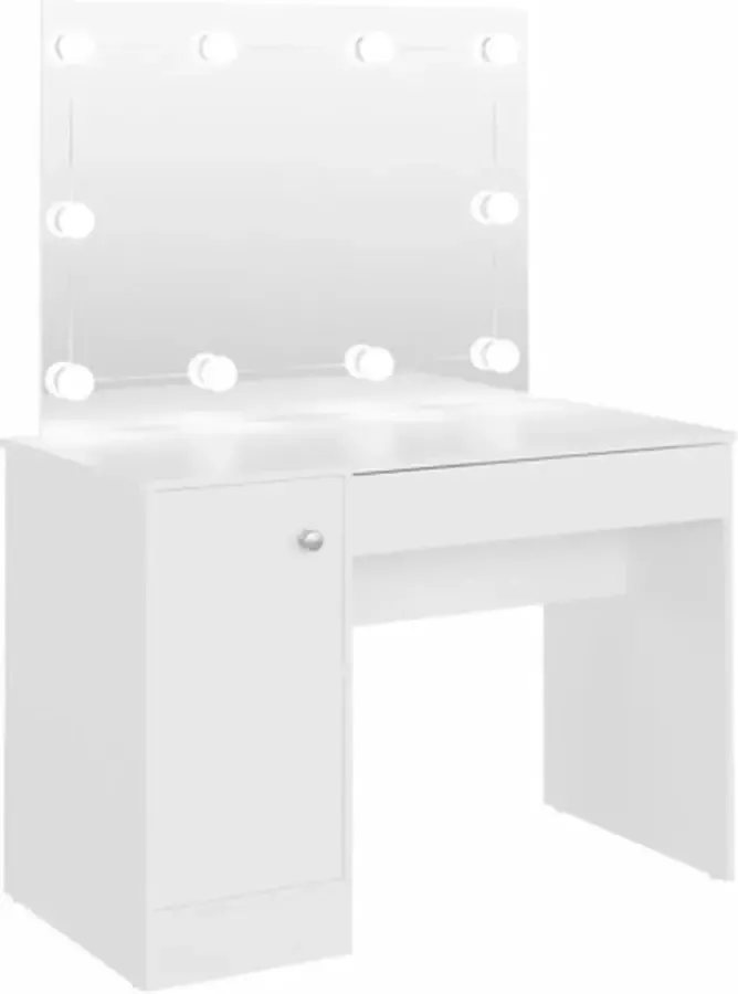 VIDAXL Kaptafel met LED-verlichting 110x55x145 cm MDF wit - Foto 2