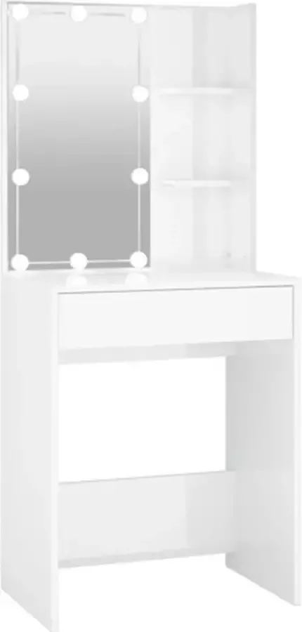 VidaXL Kaptafel met LED-verlichting 60x40x140 cm hoogglans wit