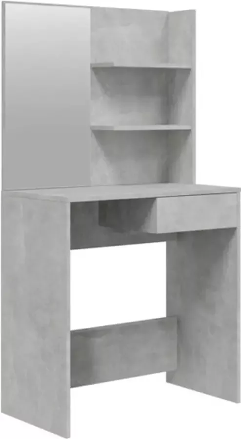 VidaXL Kaptafel met spiegel 74.5x40x141 cm betongrijs