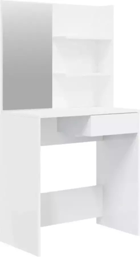 VidaXL Kaptafel met spiegel 74.5x40x141 cm hoogglans wit
