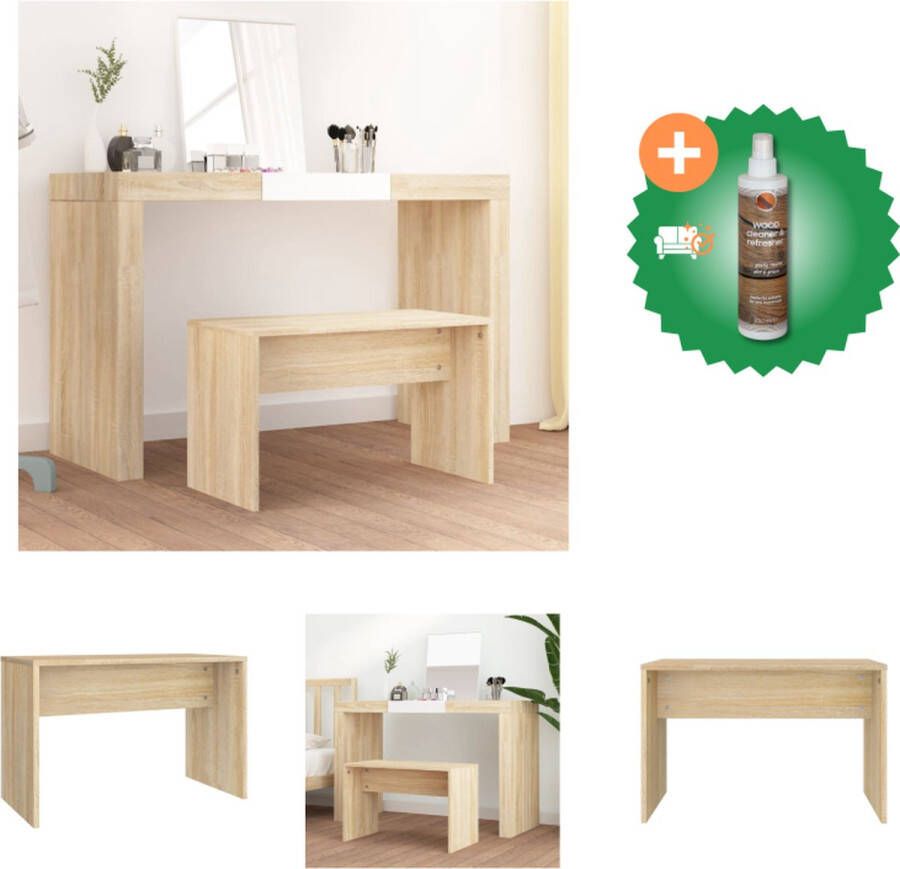 VidaXL Kaptafelkruk Sonoma Eiken 70 x 35 x 45 cm Stevig Materiaal Hocker Inclusief Houtreiniger en verfrisser