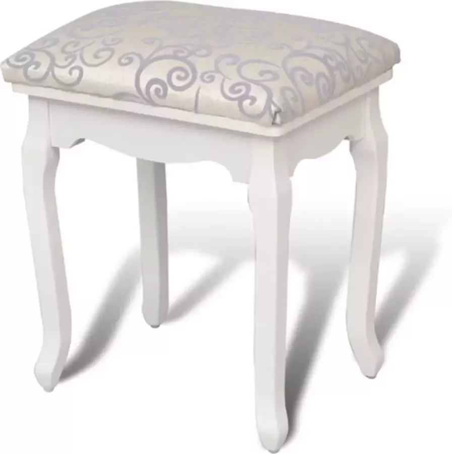 VidaXL Kaptafelkrukje stof warmwit - Foto 2