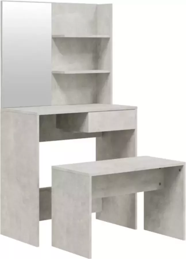VidaXL Kaptafelset 74.5x40x141 cm betongrijs
