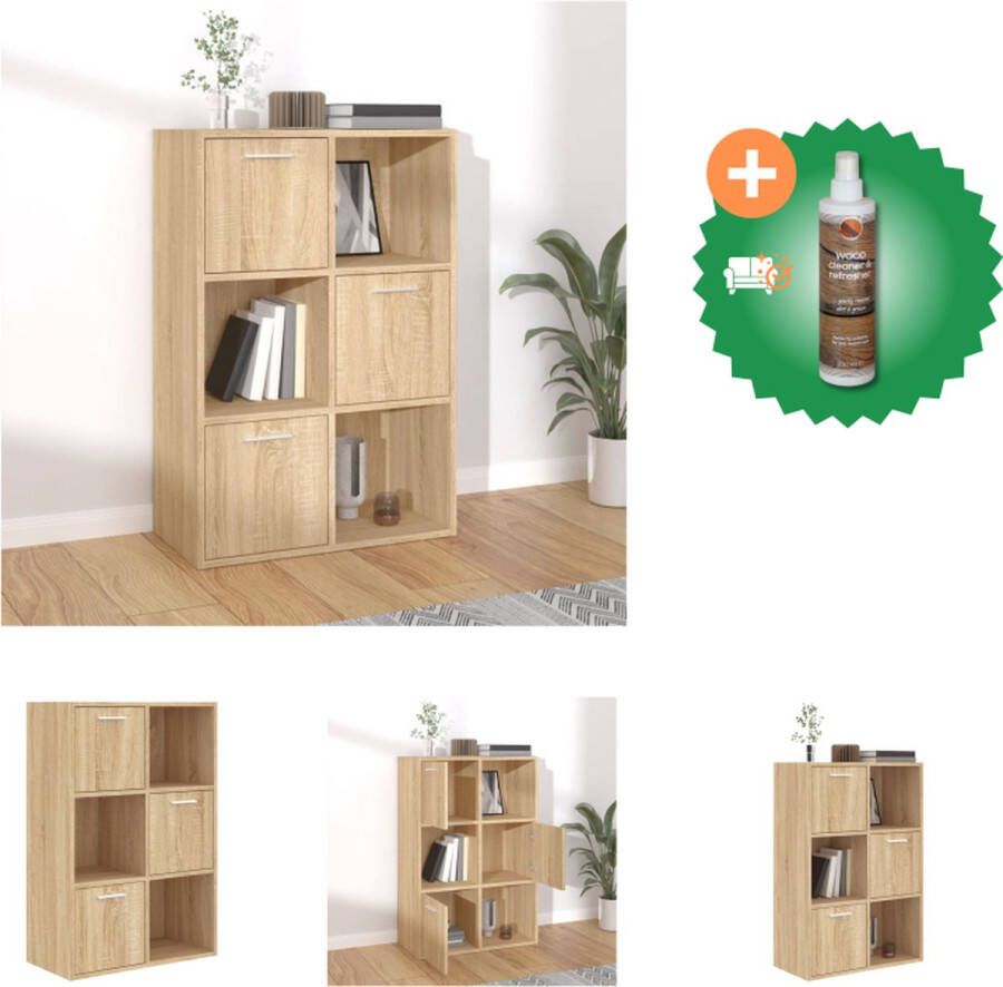 VidaXL Opbergkast 60x29-5x90 cm bewerkt hout sonoma eikenkleurig Kast Inclusief Houtreiniger en verfrisser