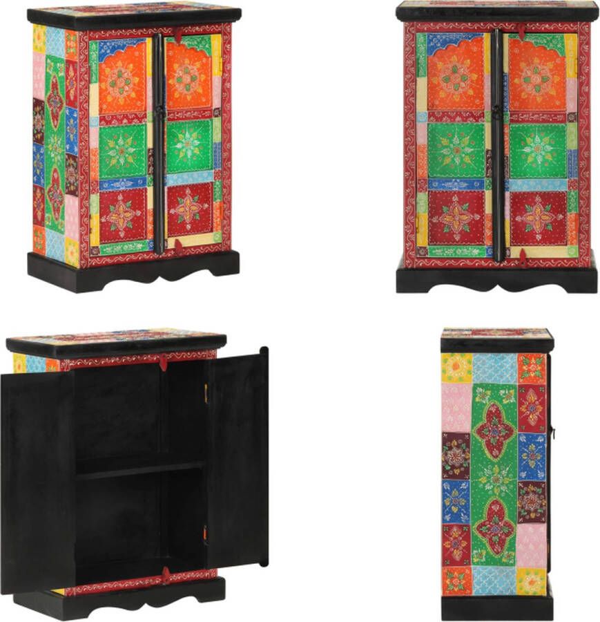 VidaXL Kast handgeschilderd met deuren 53x30x75 cm massief mangohout Dressoir Dressoirs Kast Wandkast - Foto 2