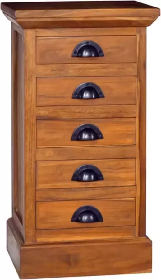 VidaXL Kast met 5 lades 35x30x60 cm massief teakhout - Foto 2