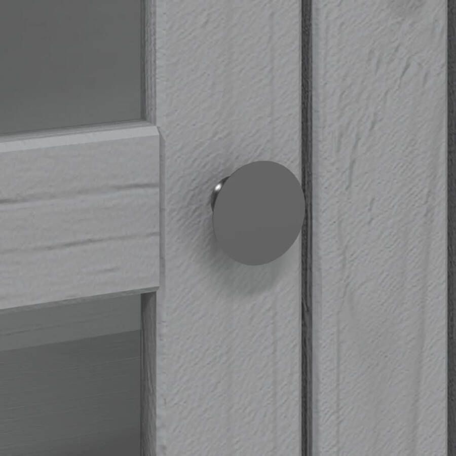 VidaXL -Kast-met-glazen-deuren-BODO-massief-grenenhout-grijs