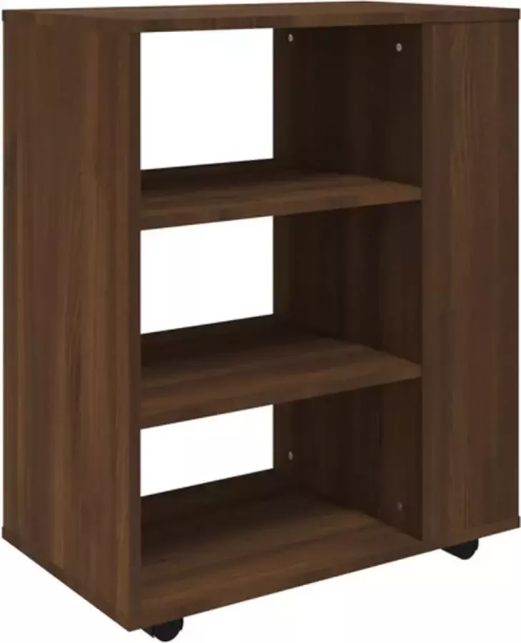 VidaXL -Kast-verrijdbaar-60x35x75-cm-bewerkt-hout-bruineikenkleurig - Foto 4