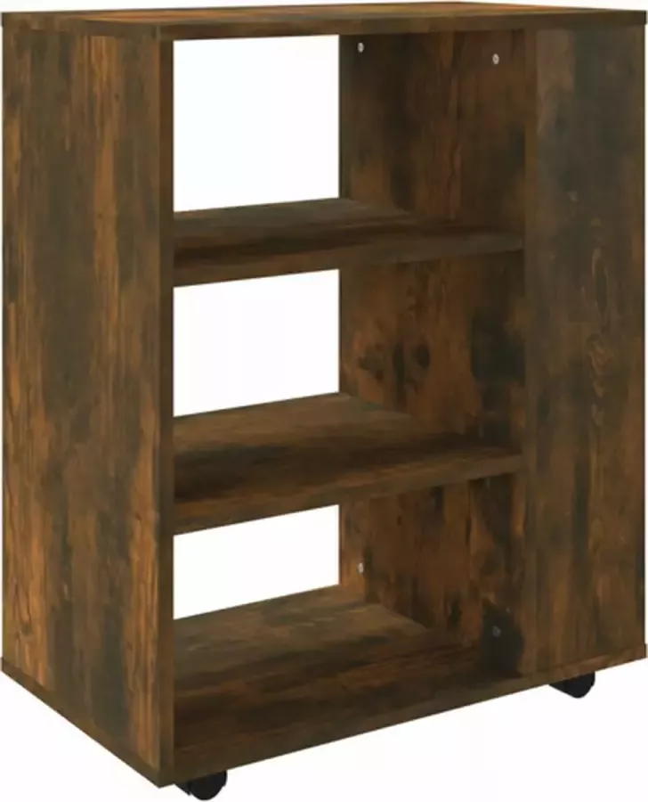 VidaXL -Kast-verrijdbaar-60x35x75-cm-bewerkt-hout-gerookt-eikenkleurig - Foto 2