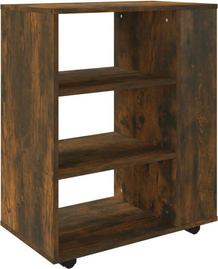 VidaXL -Kast-verrijdbaar-60x35x75-cm-bewerkt-hout-gerookt-eikenkleurig