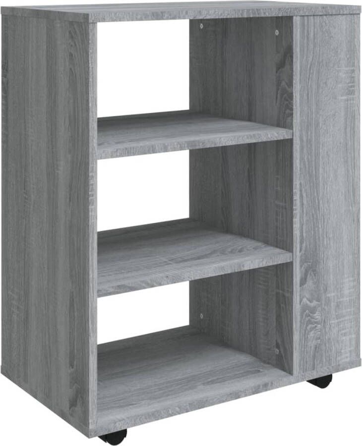 The Living Store Verrijdbare Kast Bureauopberger 60x35x75 cm Grijs Sonoma Eiken Verrijdbare Kast Bureau Opbergers Kasten Houten Kast Grijze Kast - Foto 2