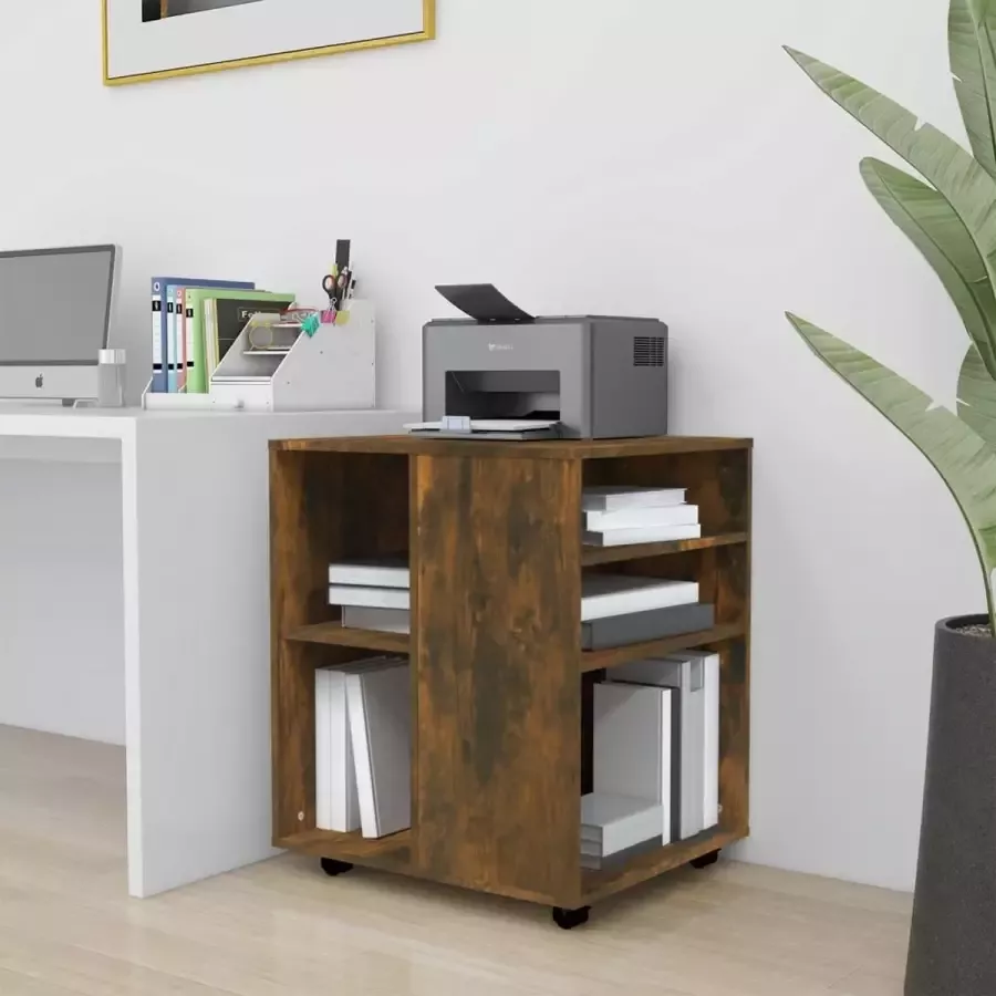 VidaXL -Kast-verrijdbaar-60x53x72-cm-bewerkt-hout-gerookt-eikenkleurig