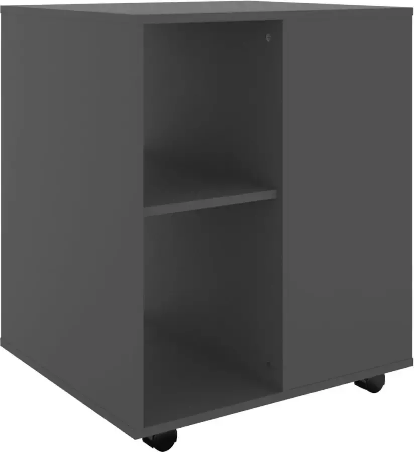 VIDAXL Kast verrijdbaar 60x53x72 cm spaanplaat grijs - Foto 2