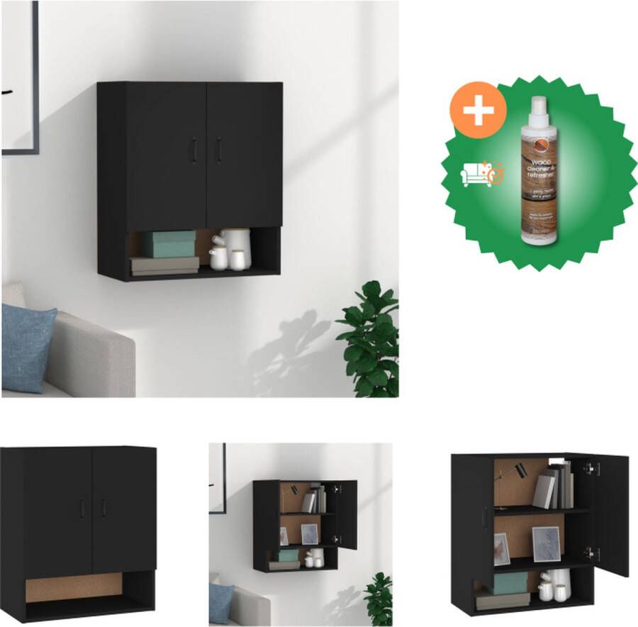VidaXL Wandkast Scandinavische Stijl Hout 60 x 31 x 70 cm Zwart Kast Inclusief Houtreiniger en verfrisser - Foto 3