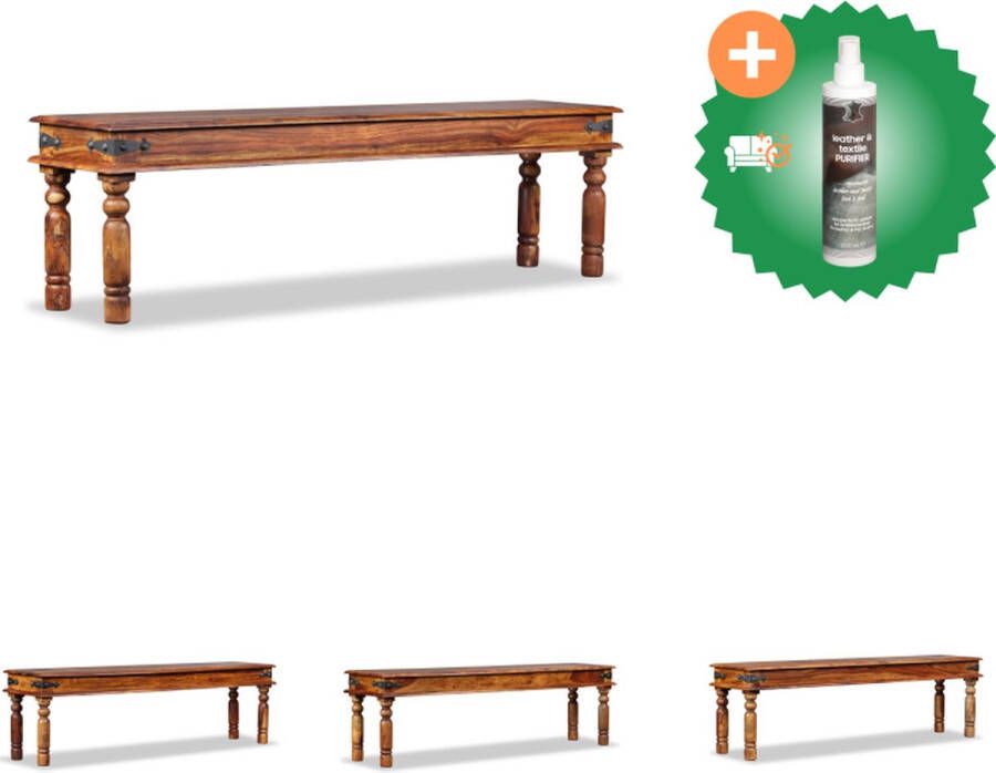 VidaXL Kasteelbankje 160x35x45 cm massief sheeshamhout Hocker Inclusief Reiniger