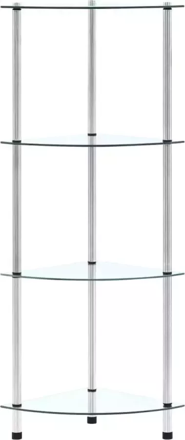 VidaXL -Kastje-4-laags-30x30x100-cm-gehard-glas-transparant