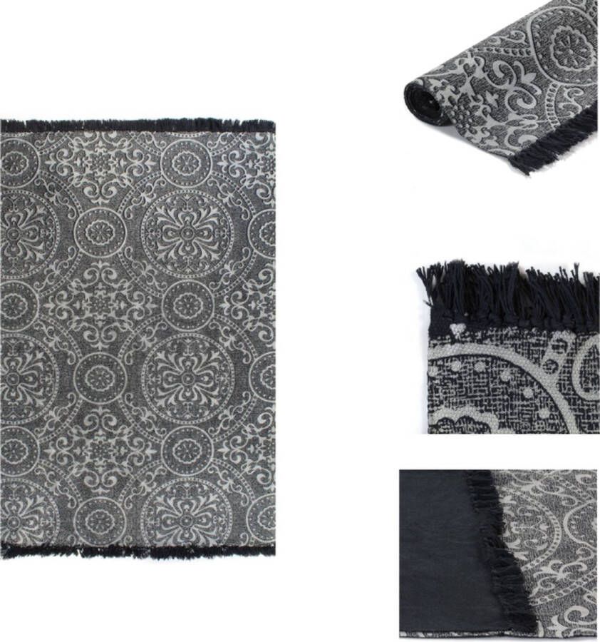 VidaXL Kelim tapijt grijs 160 x 230 cm handgeweven 100% katoenen vintage uitstraling Vloerkleed