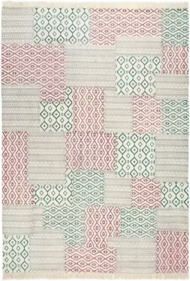 VidaXL Kelim vloerkleed handgeweven 200x290 cm katoen meerkleurig - Foto 2