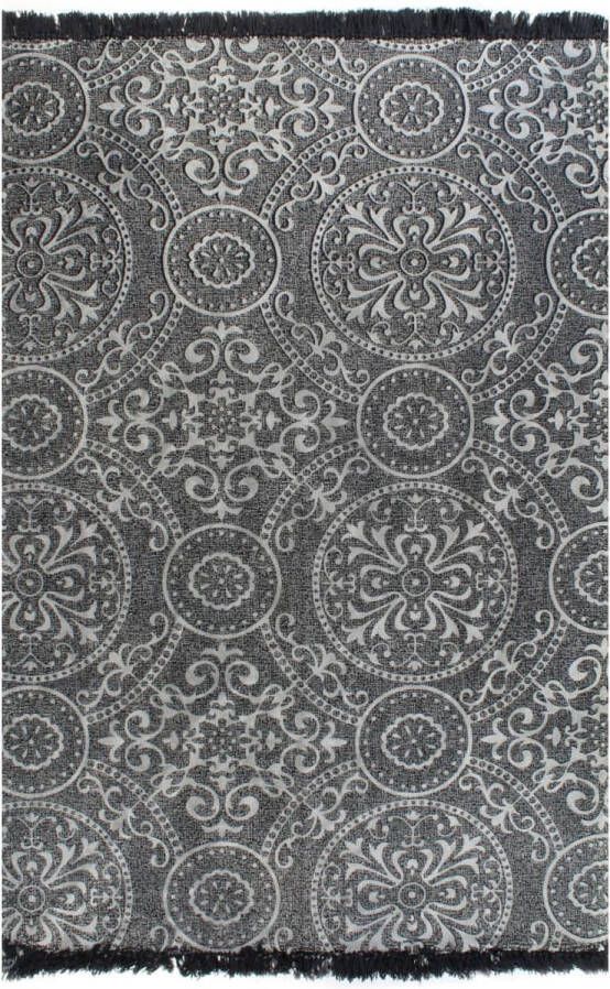 VidaXL -Kelim-vloerkleed-met-patroon-160x230-cm-katoen-grijs
