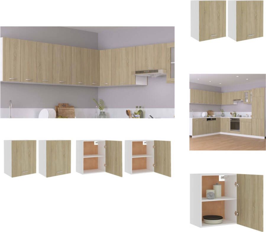 VidaXL Hangkast Hangkasten Hangende Kast Hangende Kasten Hangkasten 2 st 50x31x60 cm spaanplaat sonoma eikenkleurig - Foto 2