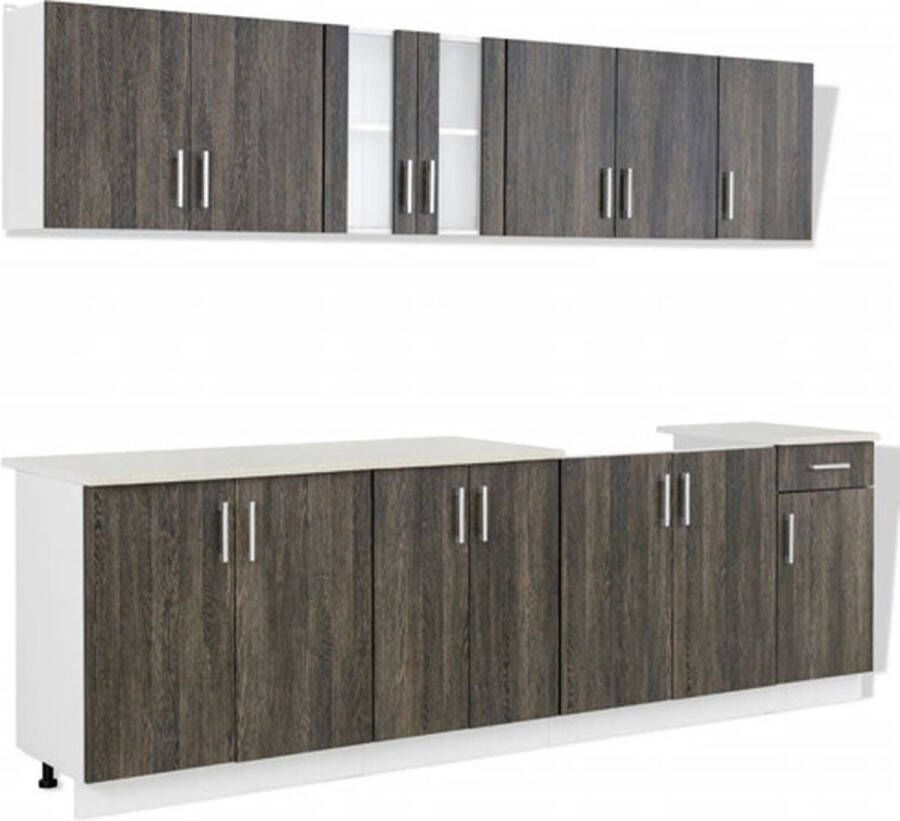 VIDAXL Keukenkastenset met gootsteenkast wenge-look 8-delig - Foto 2