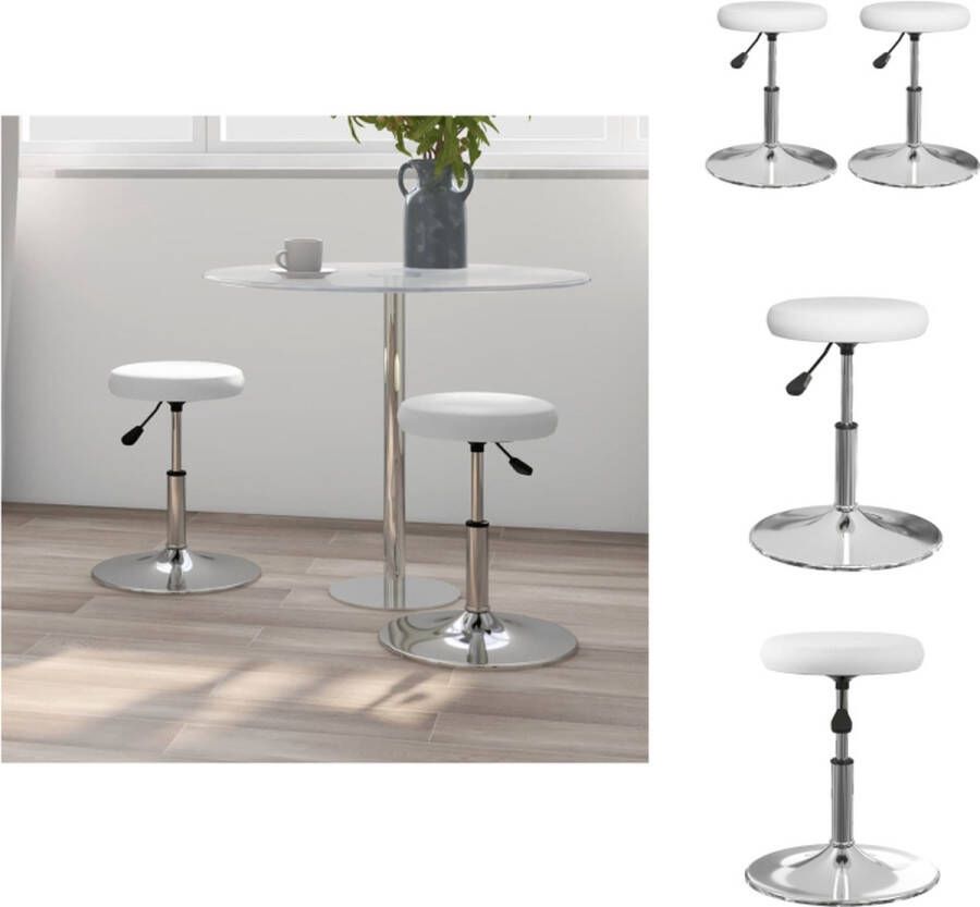 VidaXL Eetkamerstoel Eetkamerstoelen Keukenstoelen Keukenstoel Eetkamerstoelen 2 st kunstleer wit - Foto 5