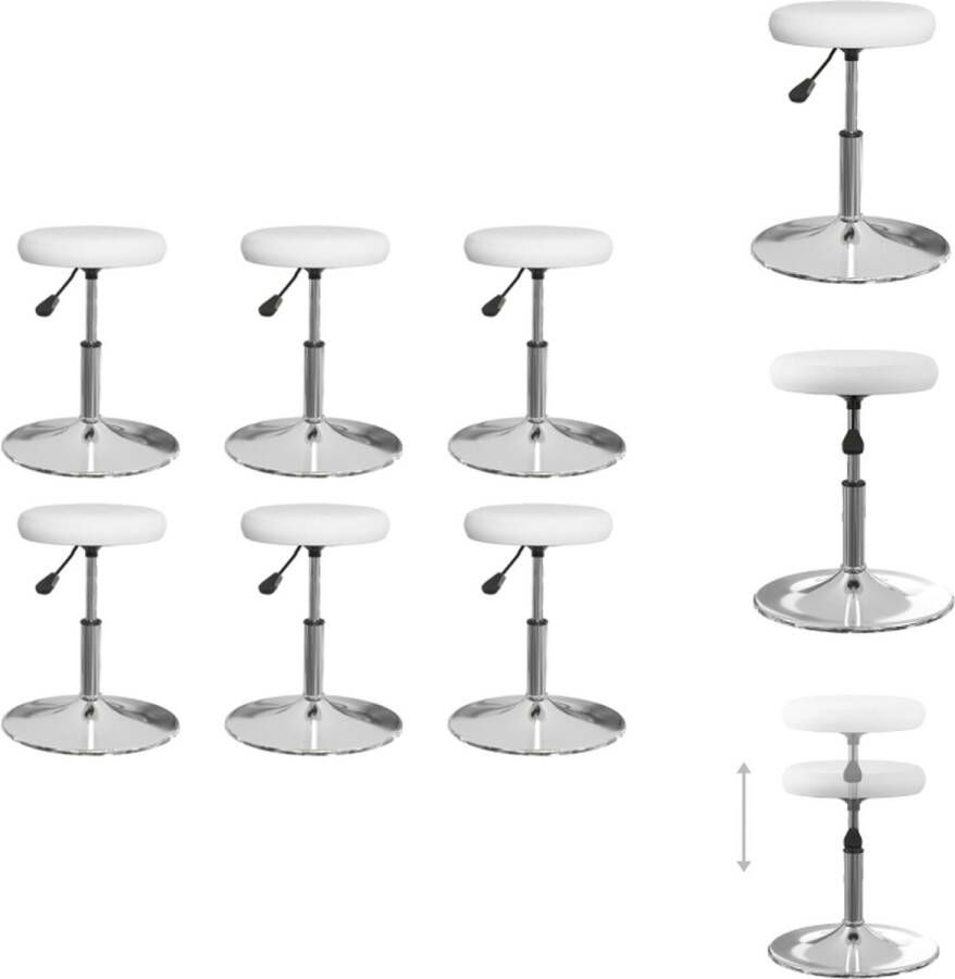 VidaXL Eetkamerstoel Eetkamerstoelen Keukenstoelen Keukenstoel Eetkamerstoelen 6 st kunstleer wit