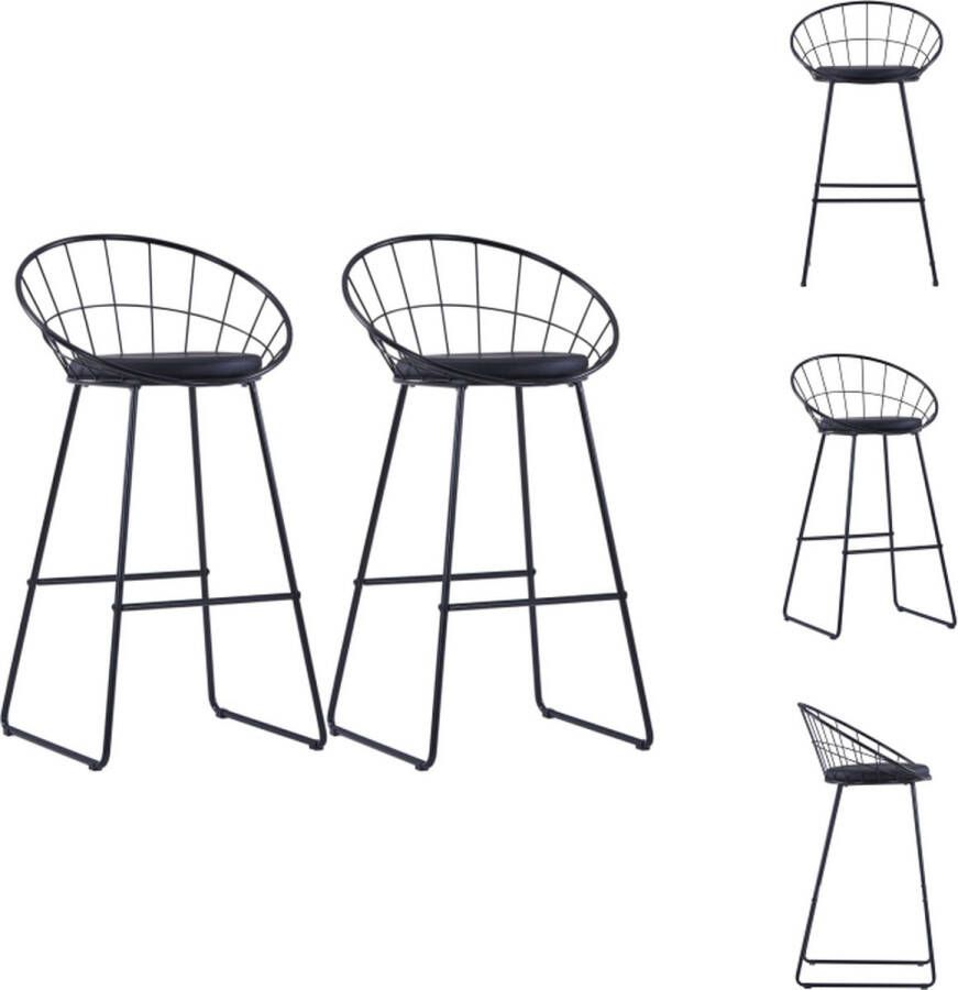 VidaXL Keukenstoelenset 2 stuks 54.5 x 48 x 98.5 cm Gepoedercoat staal Barkruk - Foto 5