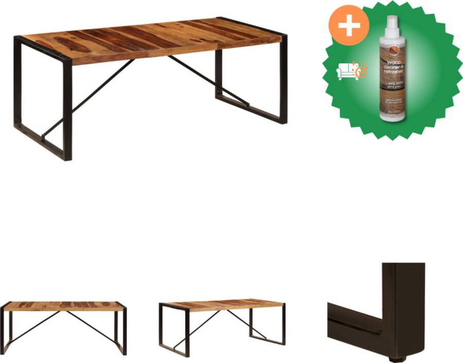 VidaXL Keukentafel Antieke Stijl Hout 200x100x75 cm Sheeshamhout Tafel Inclusief Houtreiniger en verfrisser