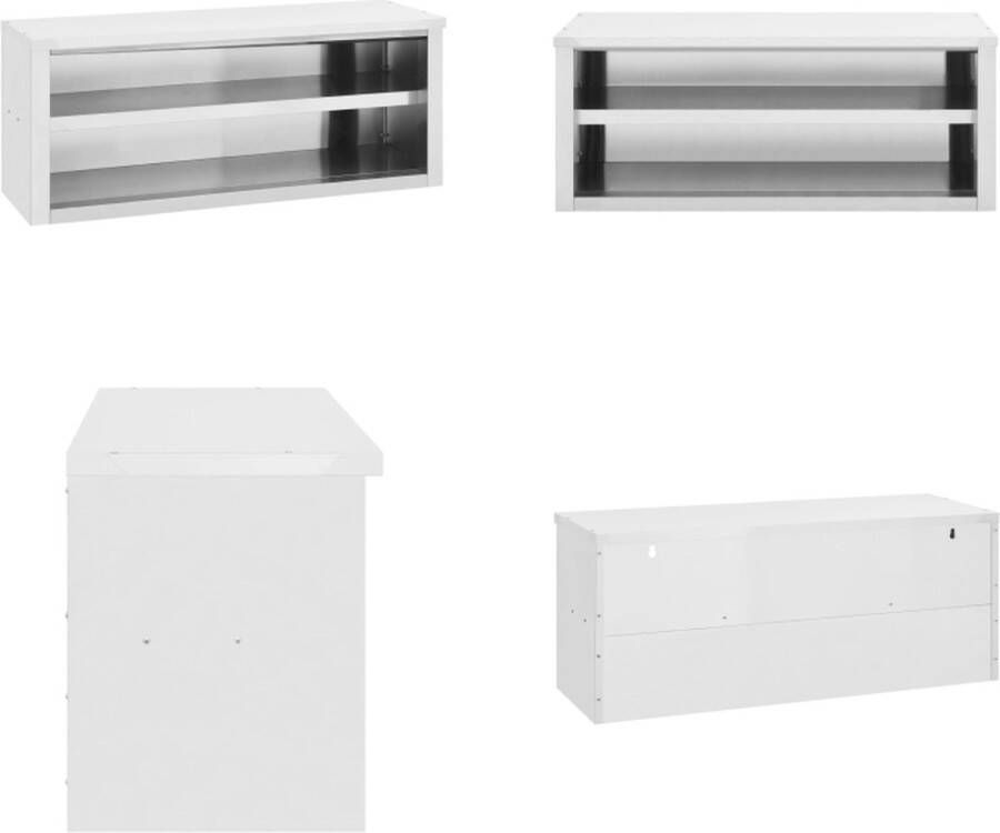 VidaXL Keukenwandkast 120x40x50 cm roestvrij staal Wandkast Wandkasten Muurkast Muurkasten