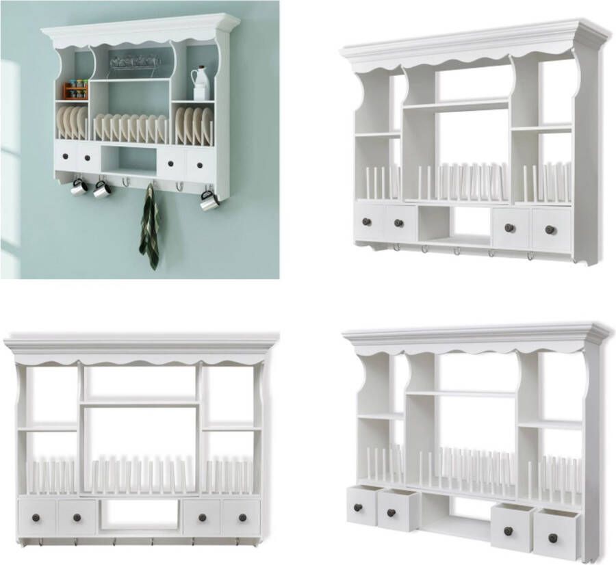 VidaXL Keukenwandkast hout wit Kast Kasten Nachtkast Nachtkasten - Foto 2