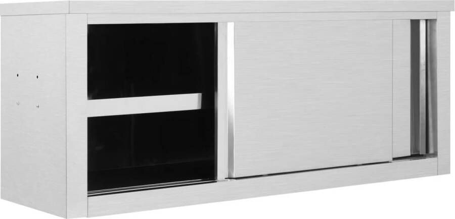 VidaXL Kitchen Wall Cabinet with Sliding Doors 47.2x15.7x19.7 Stainless Steel - Foto 2
