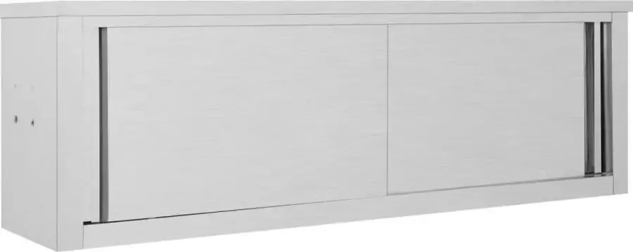 VidaXL Kitchen Wall Cabinet with Sliding Doors 59.1x15.7x19.7 Stainless Steel - Foto 3