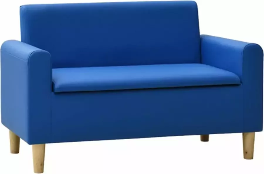 VidaXL Kinderbank 2-zits kunstleer blauw