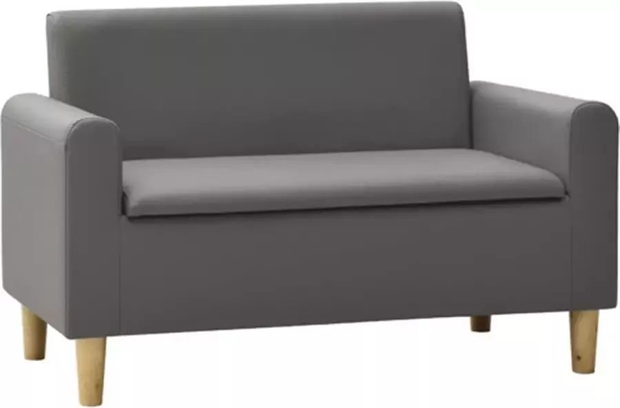 VidaXL Kinderbank 2-zits kunstleer grijs