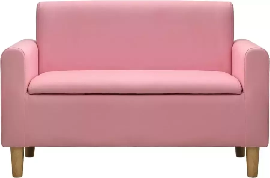 VidaXL Kinderbank 2-zits kunstleer roze