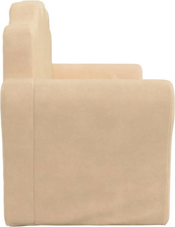 VidaXL Kinderbank 2-zits zacht pluche crèmekleurig - Foto 3