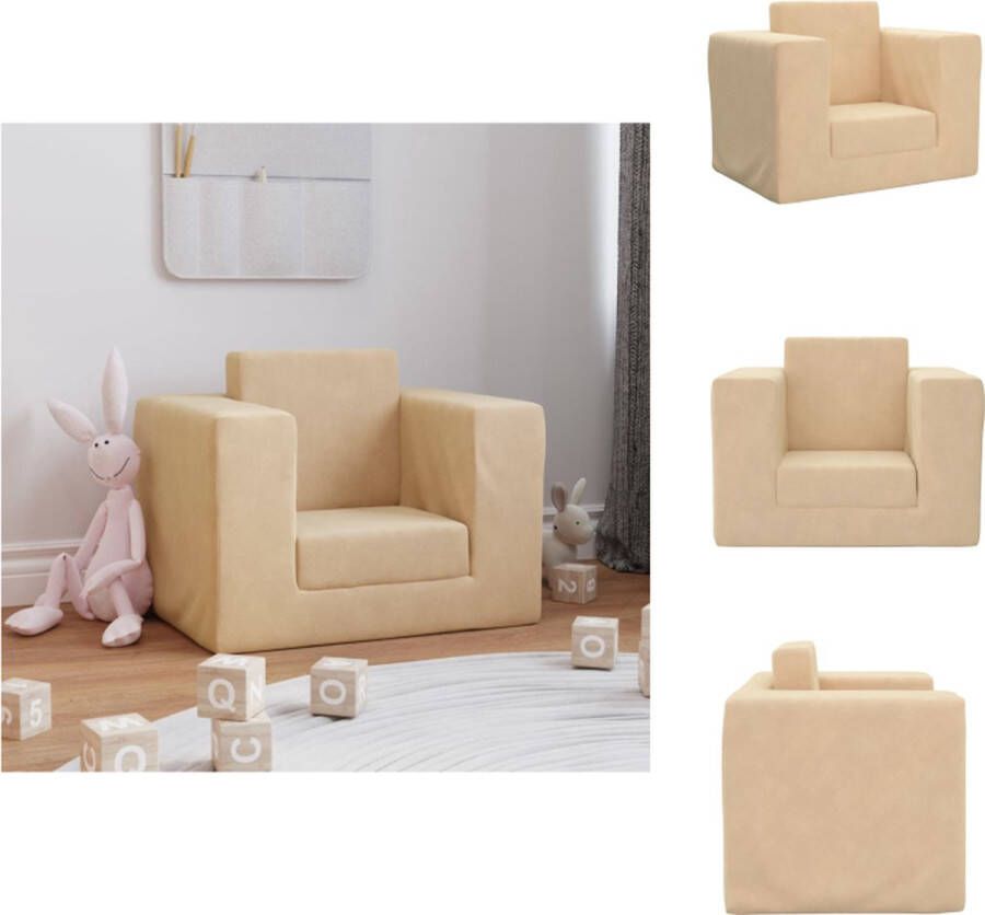 VidaXL Kinderbank Kinderbanken Kinder Bank Kinderbankje Kinderslaapbank zacht pluche crèmekleurig