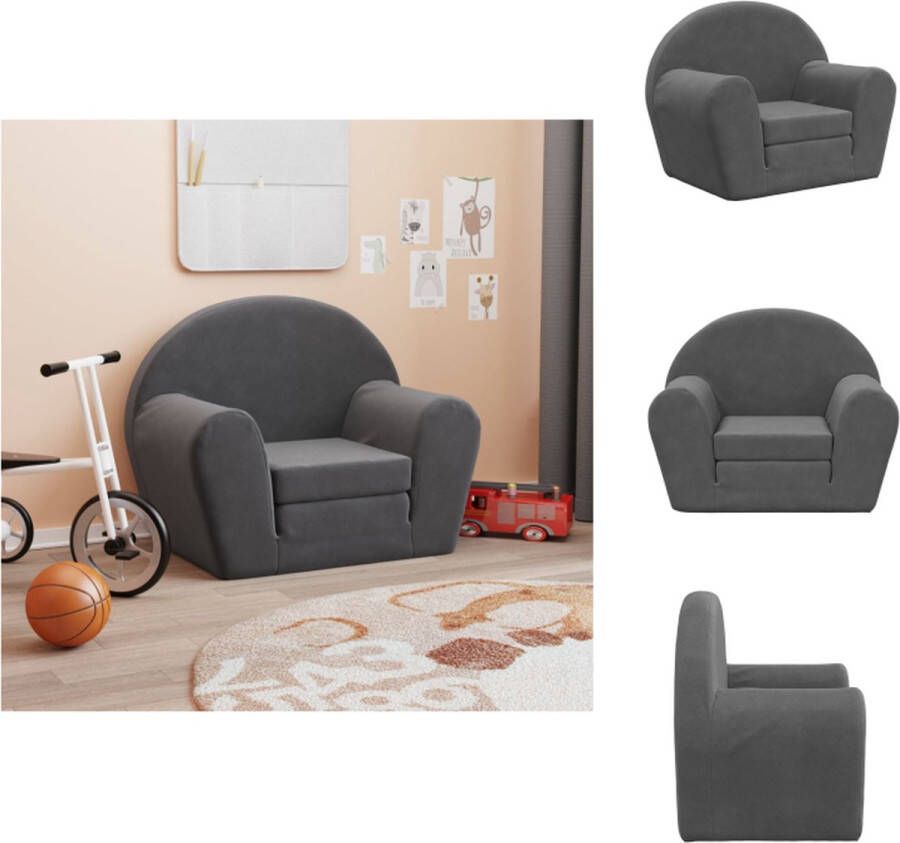 VidaXL Kinderbank Kindermeubilair 57 x (34-91) x 45 cm Antraciet Bank