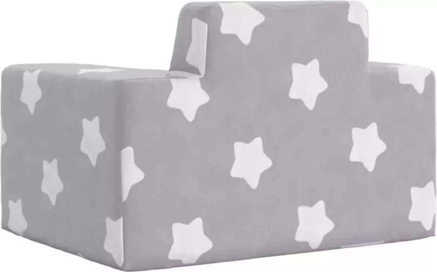 VidaXL Kinderbank met sterren zacht pluche lichtgrijs - Foto 3