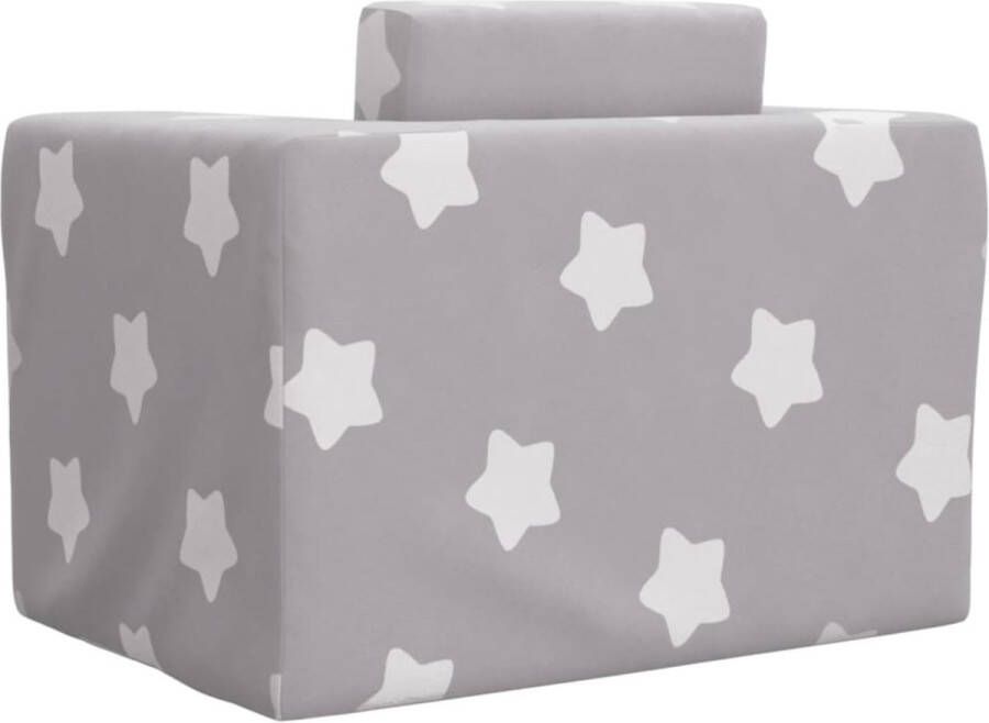 VIDAXL Kinderslaapbank met sterren zacht pluche lichtgrijs - Foto 3
