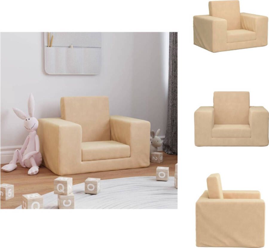 VidaXL Kinderbank Minibank Pluche 53 x 38 x 40 cm Afneembare hoes Bank