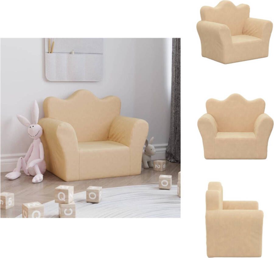 VidaXL Kinderbank Pluche 53 x 35 x 45.5 cm Afneembare hoes Schuimvulling Bank