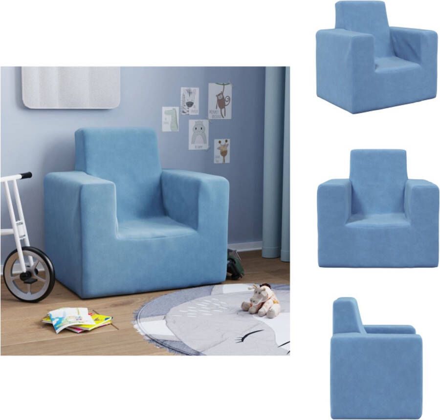 VidaXL Kinderbank Kinderbanken Kinder Bank Kinderbankje Kinderbank zacht pluche blauw