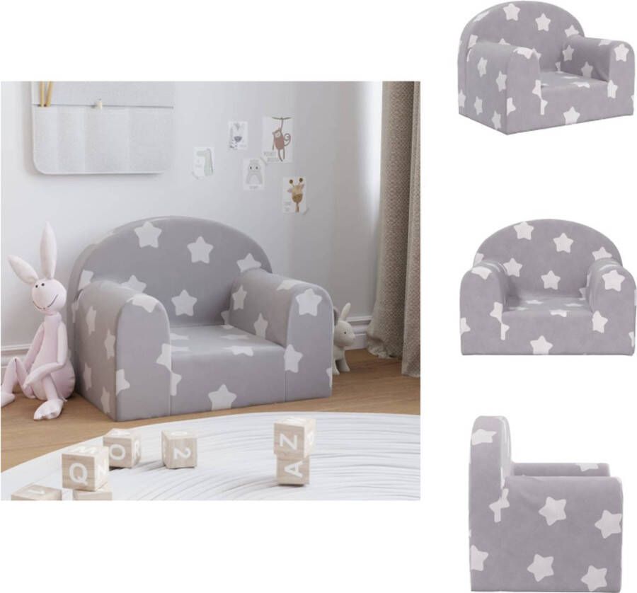 VidaXL Kinderbank Sterren Zacht Pluche 52x35x40 cm Bank